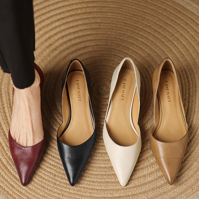 Sacha Havre | Escarpins Petit Talon en Cuir Nathalie