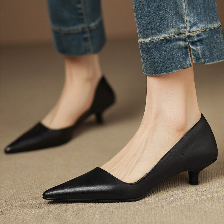 Sacha Havre | Escarpins Kitten Heel en Cuir Manon