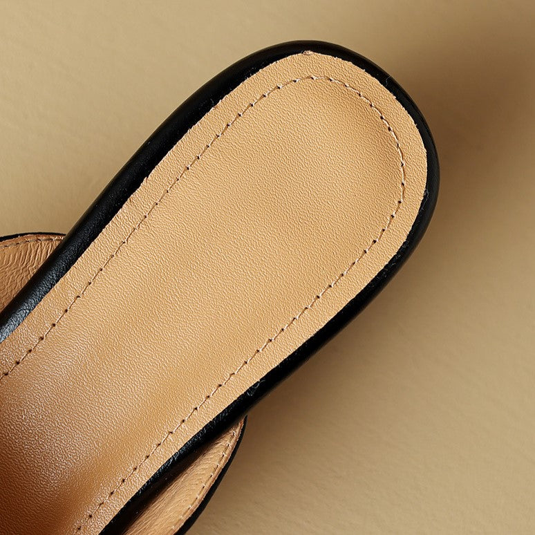 Sacha Havre | Mules Pointues en Cuir Béatrice