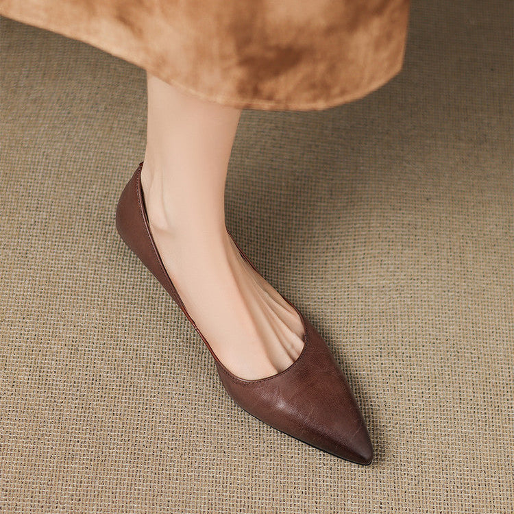 Sacha Havre | Ballerines Pointues en Cuir Marie