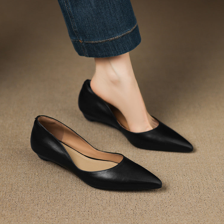 Sacha Havre | Ballerines Pointues en Cuir Marie