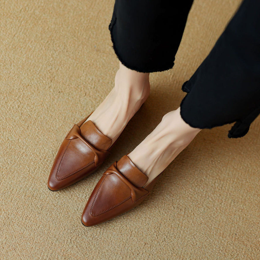 Sacha Havre | Mules Pointues en Cuir Béatrice