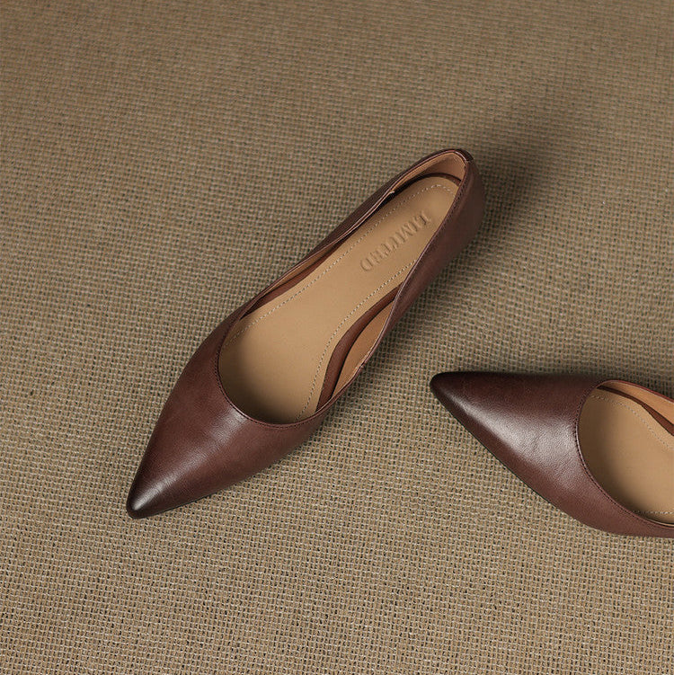 Sacha Havre | Ballerines Pointues en Cuir Marie