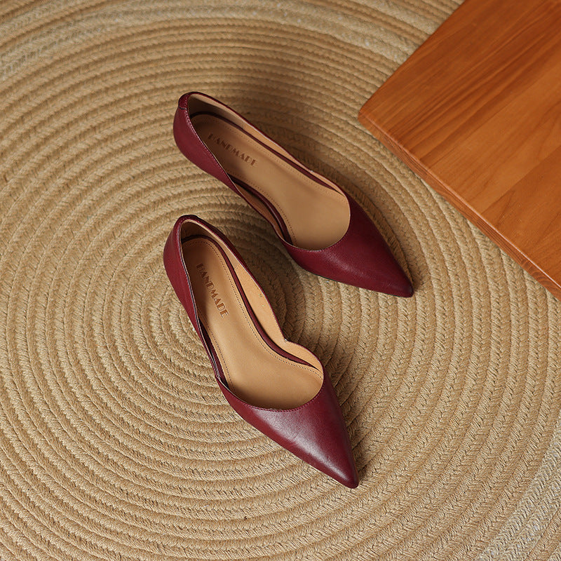 Sacha Havre | Escarpins Petit Talon en Cuir Nathalie