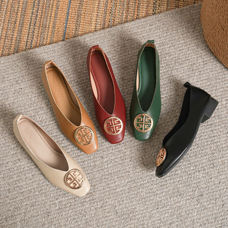 Ballerines Cuir Bout Carré Brigitte