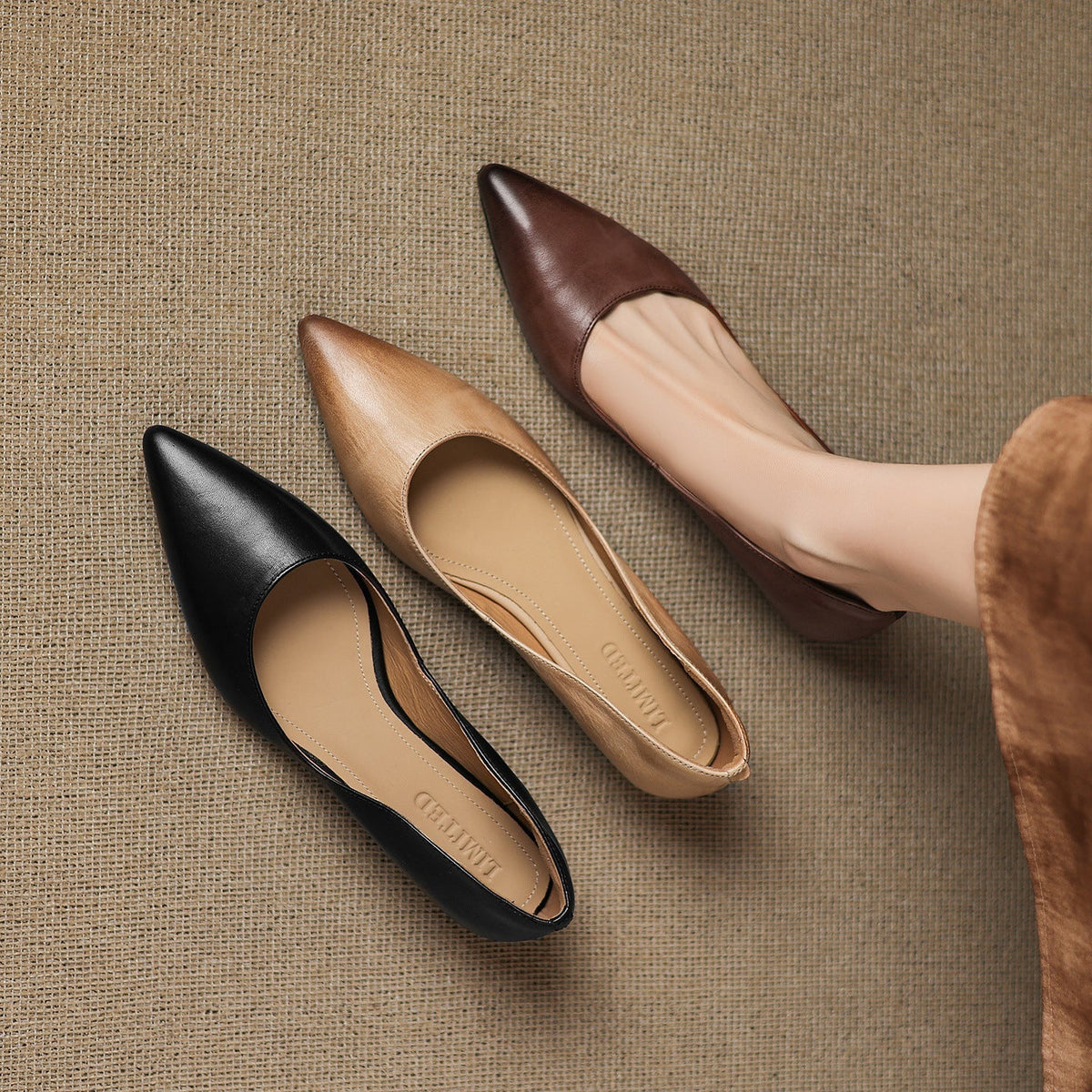 Sacha Havre | Ballerines Pointues en Cuir Marie