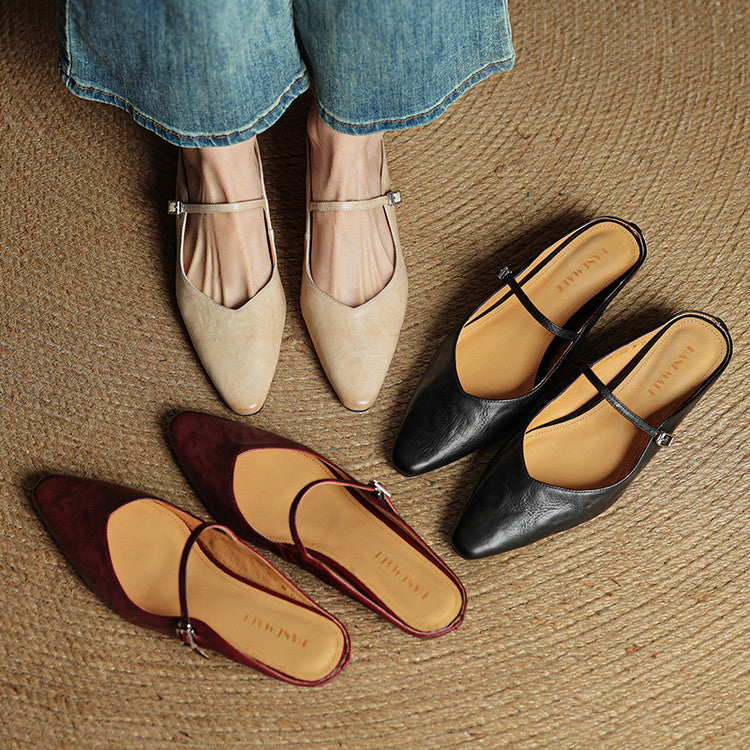 Sacha Havre | Mules Babies en Cuir Souple Solange