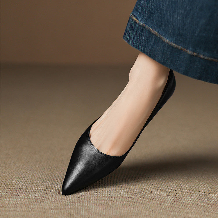 Sacha Havre | Ballerines Pointues en Cuir Marie