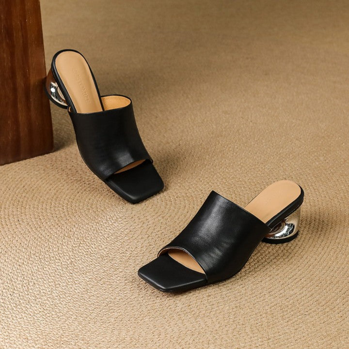 Sacha Havre | Mules à Talon Sculpté Odile