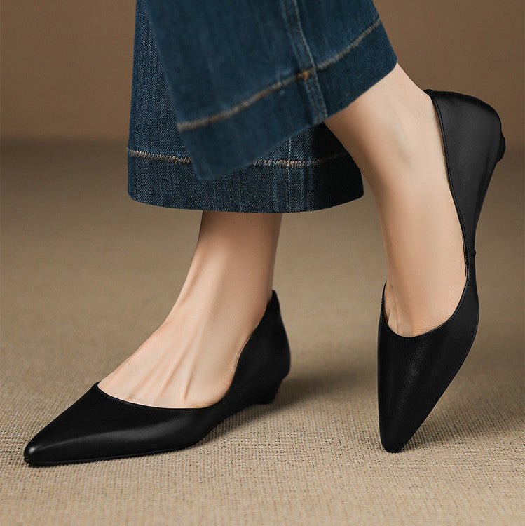Sacha Havre | Ballerines Pointues en Cuir Marie
