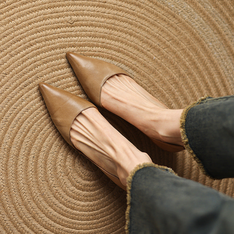 Sacha Havre | Escarpins Petit Talon en Cuir Nathalie