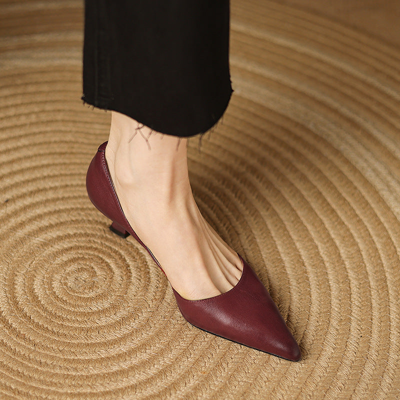 Sacha Havre | Escarpins Petit Talon en Cuir Nathalie