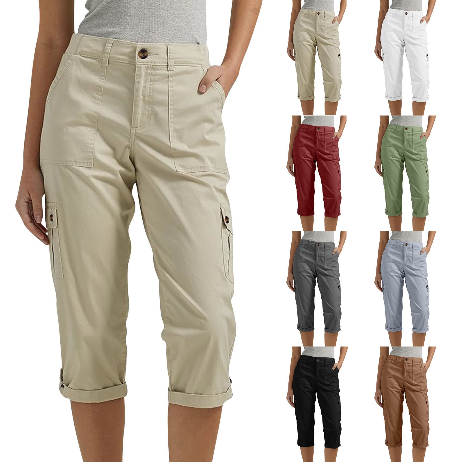 🔥 Hot Sale 🔥Short décontracté multi-poches à haute élasticité pour femme