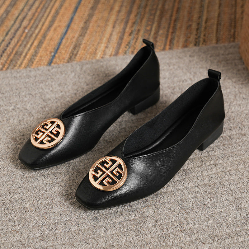 Ballerines Cuir Bout Carré Brigitte