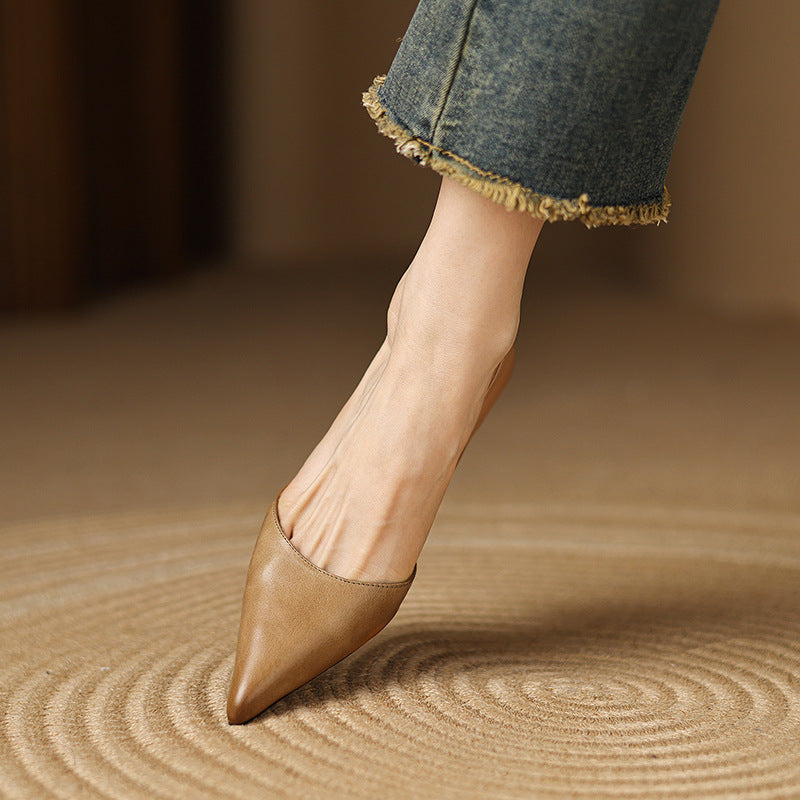 Sacha Havre | Escarpins Petit Talon en Cuir Nathalie