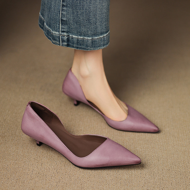 Sacha Havre | Escarpins Kitten Heel en Cuir Manon