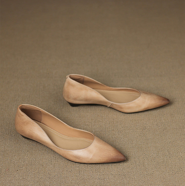 Sacha Havre | Ballerines Pointues en Cuir Marie