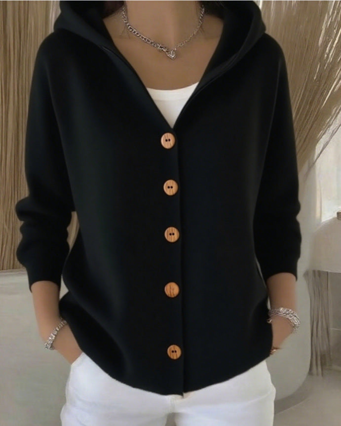 Cardigan à Capuche Boutonné pour Femme Marie