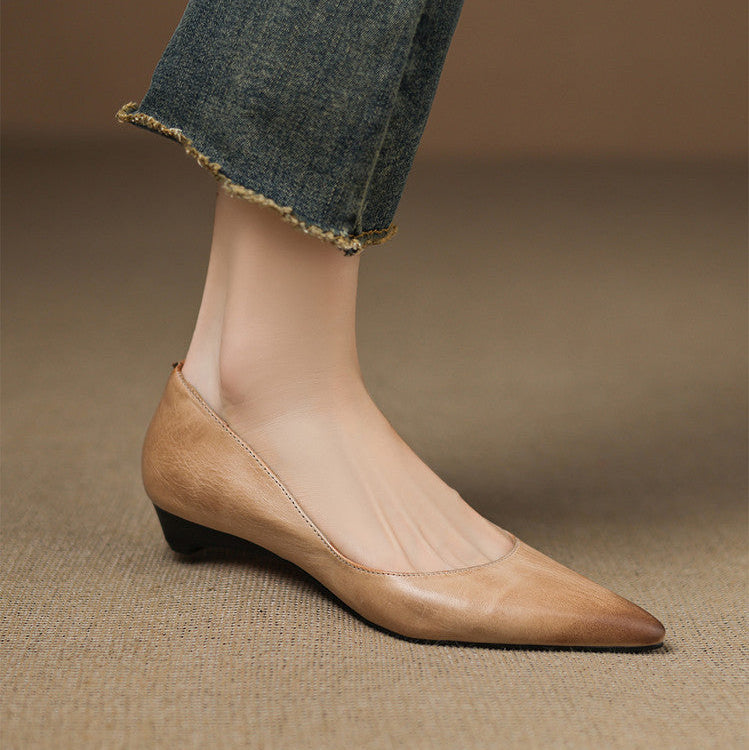 Sacha Havre | Ballerines Pointues en Cuir Marie