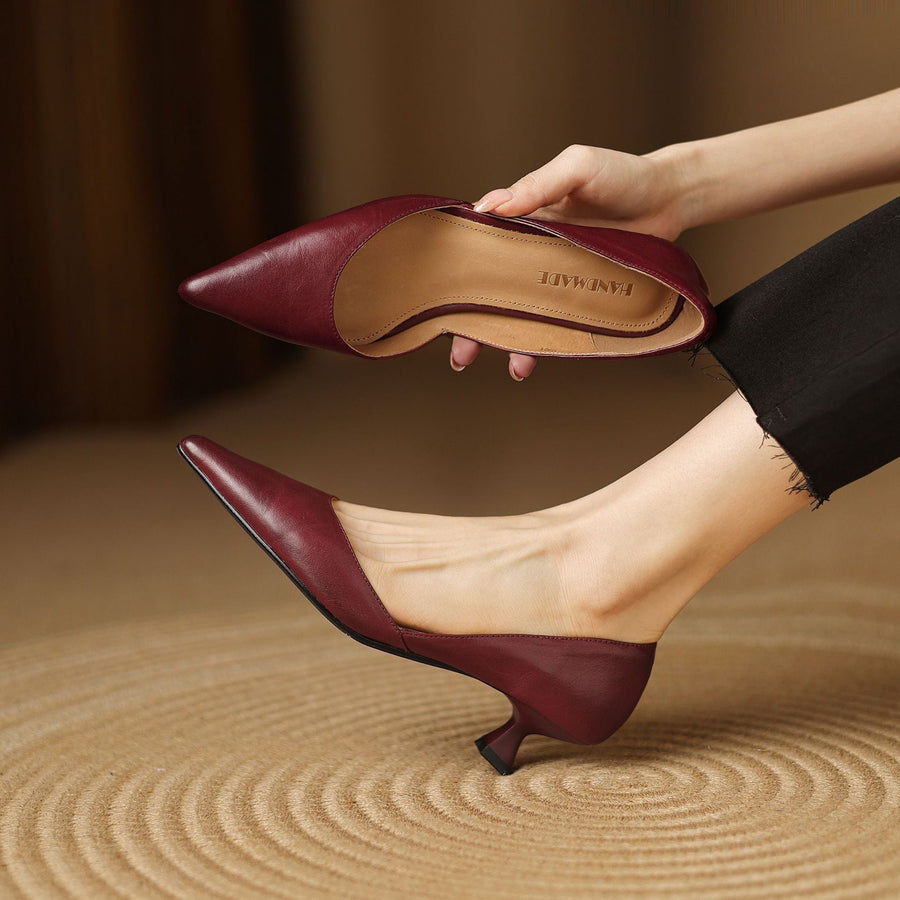 Sacha Havre | Escarpins Petit Talon en Cuir Nathalie