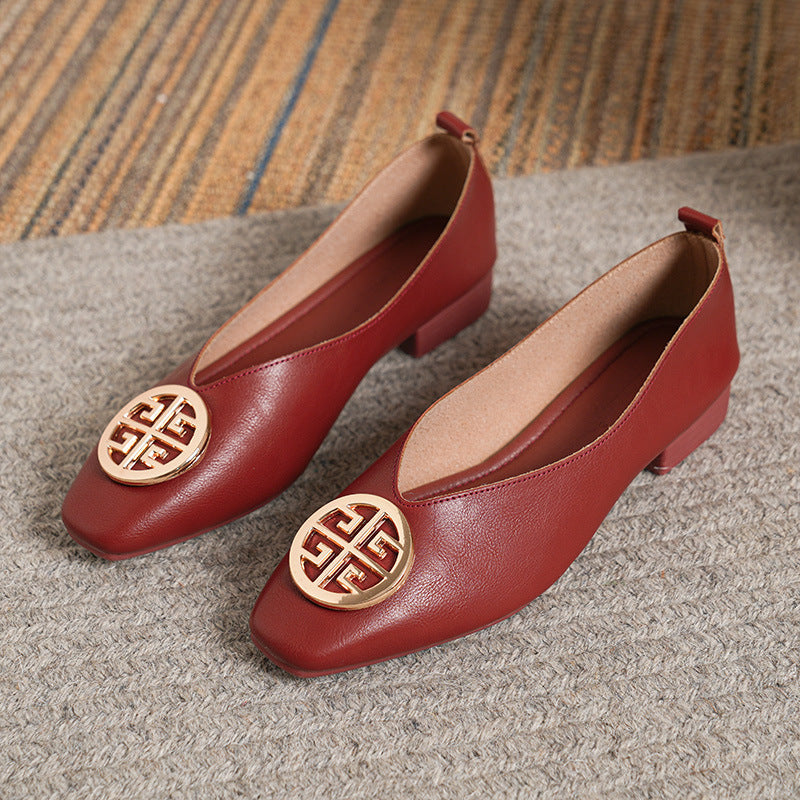 Ballerines Cuir Bout Carré Brigitte