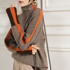 Mireya — Pull a Collo Alto con Design a Righe