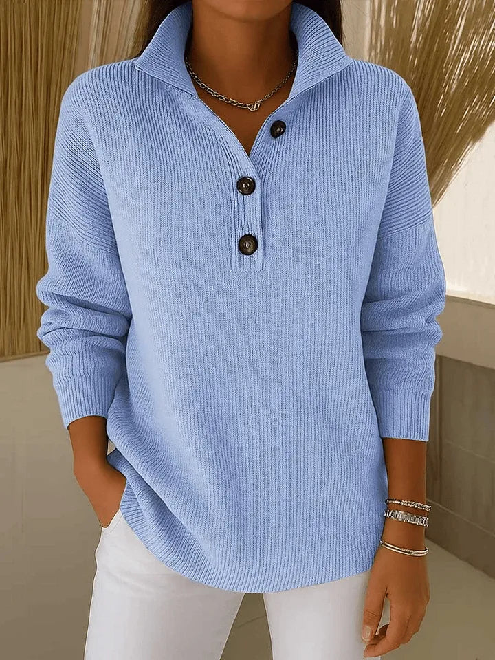 Pull Col Montant Boutonné pour Femme Florence