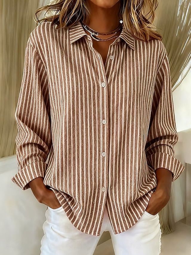 Chemise Rayée Boutonnée pour Femme Chloé