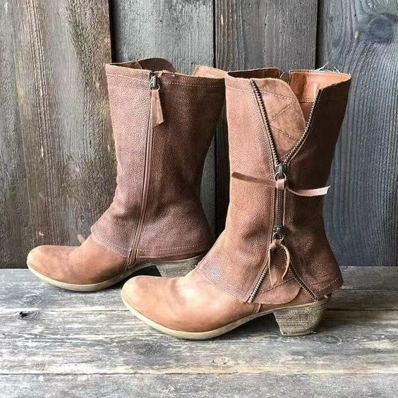 Sacha Havre | Bottes Mi-Mollet Camel Mathilde