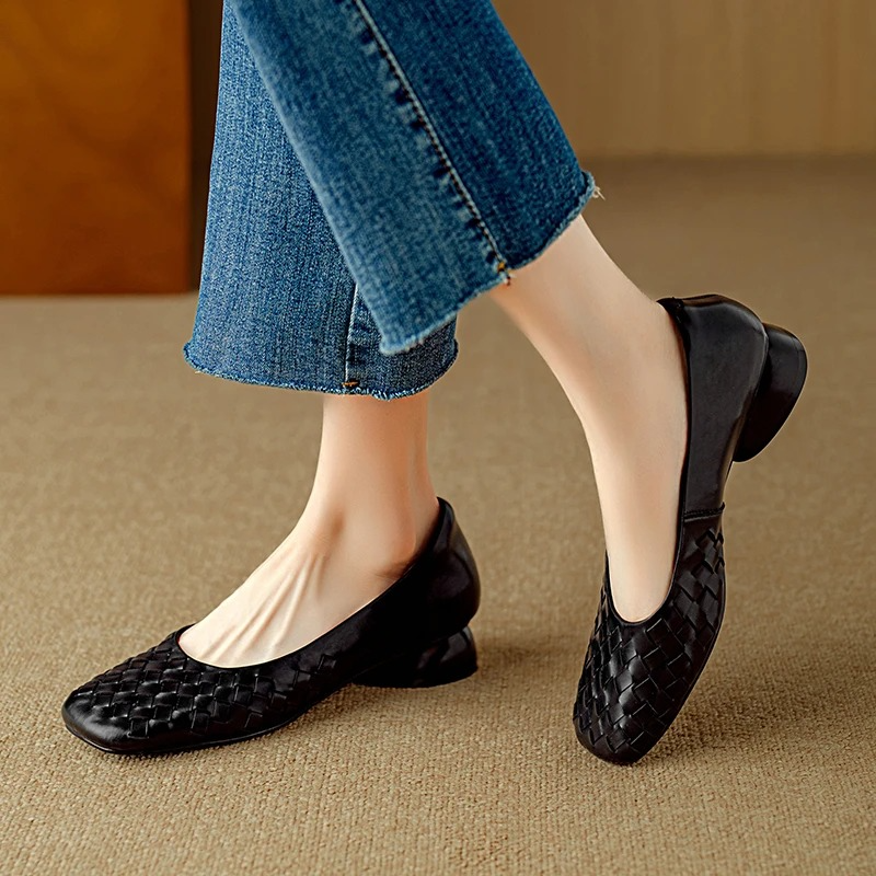 Sacha Havre | Ballerines Tressées à Bout Large Séverine
