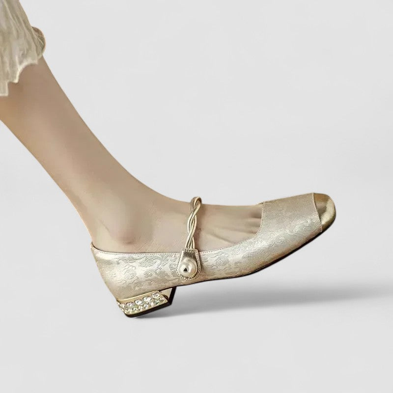 Sacha Havre | Babies Satinées Talon Bijou Camille