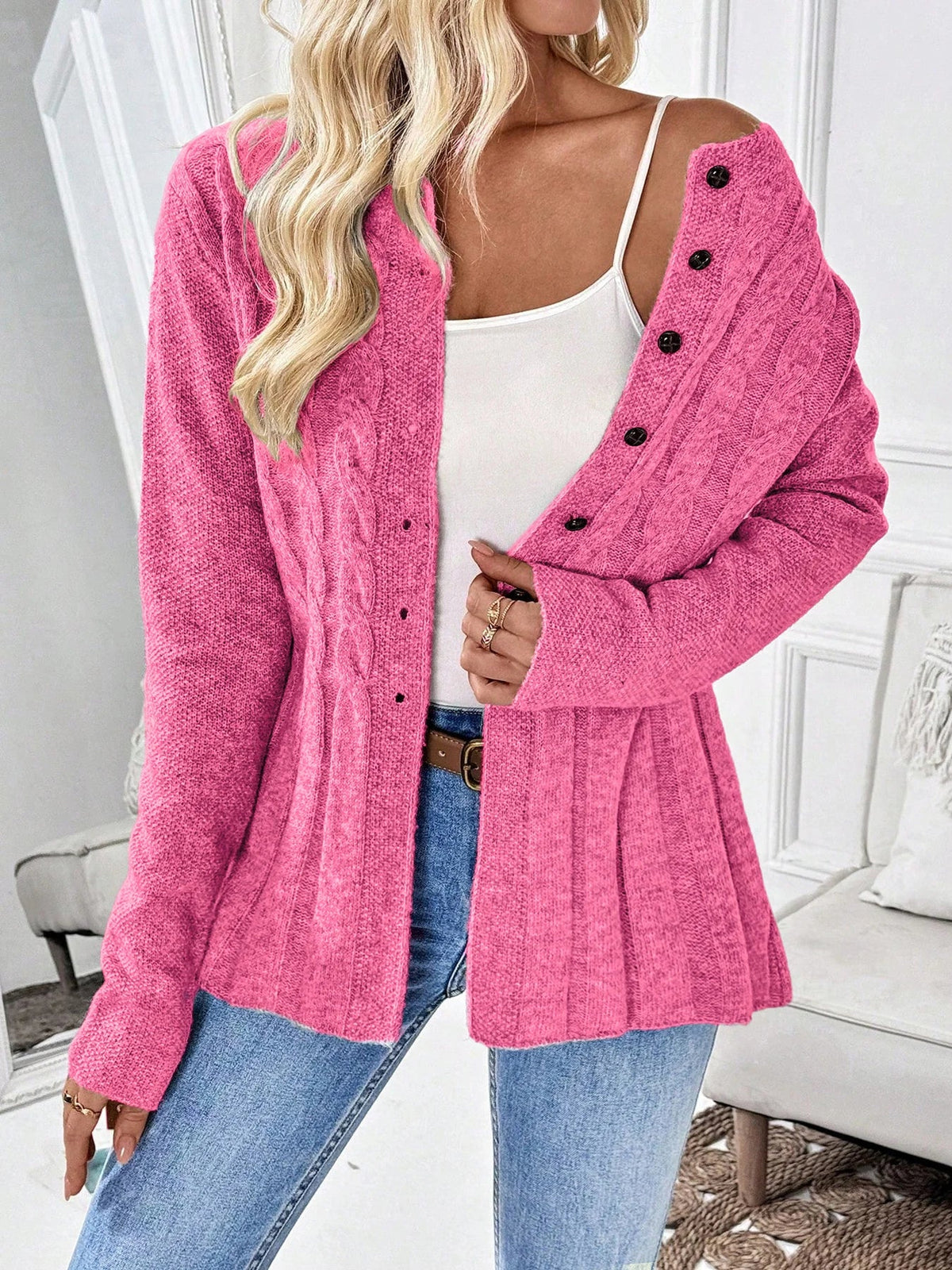 Cardigan Torsadé à Basque pour Femme Élise