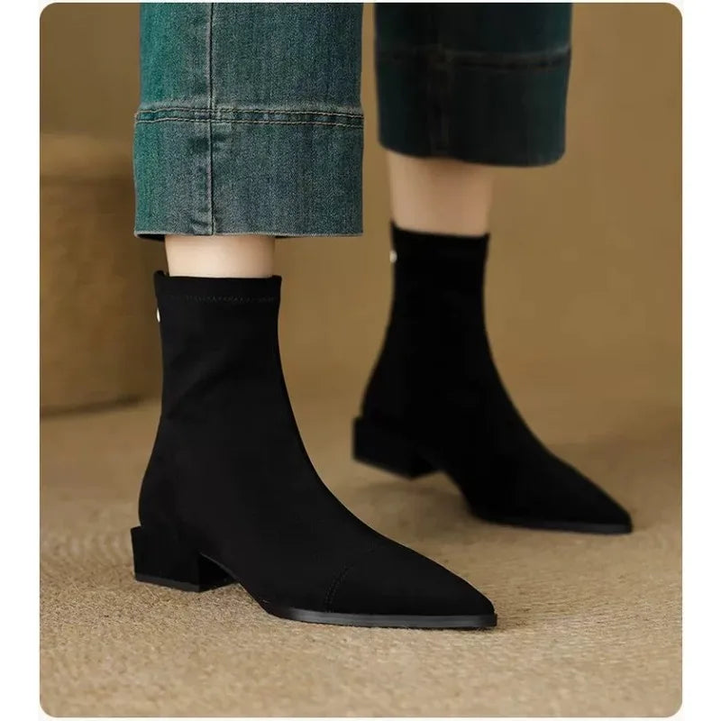 Sacha Havre | Bottines Confort à Talon Bloc Anouk