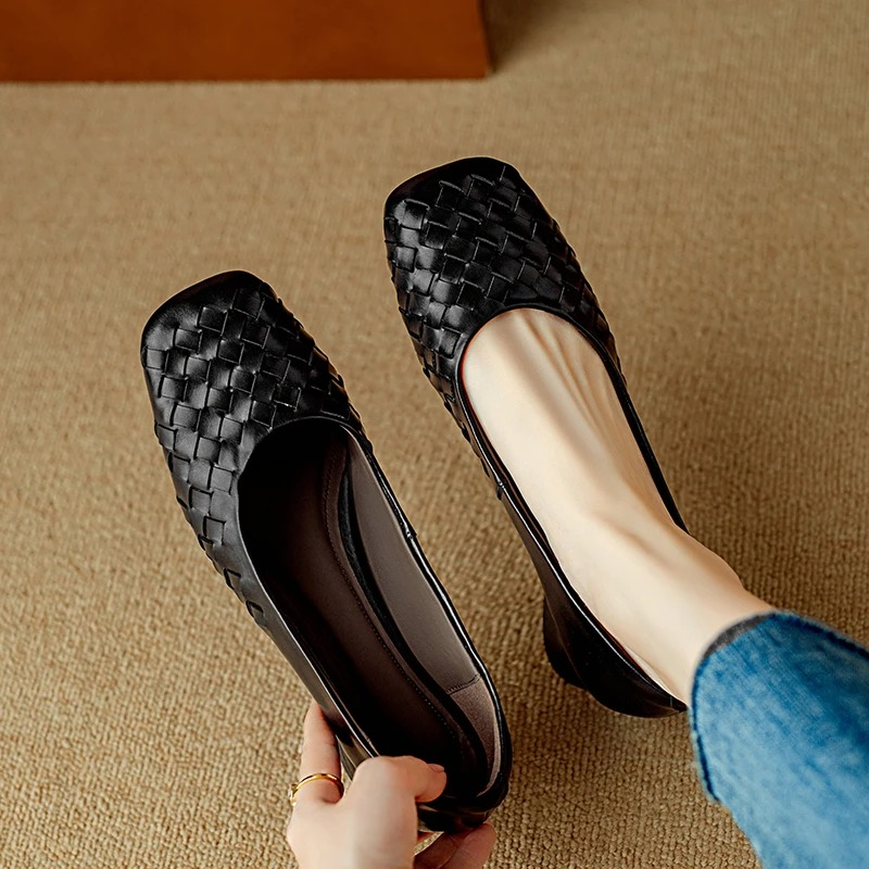Sacha Havre | Ballerines Tressées à Bout Large Séverine