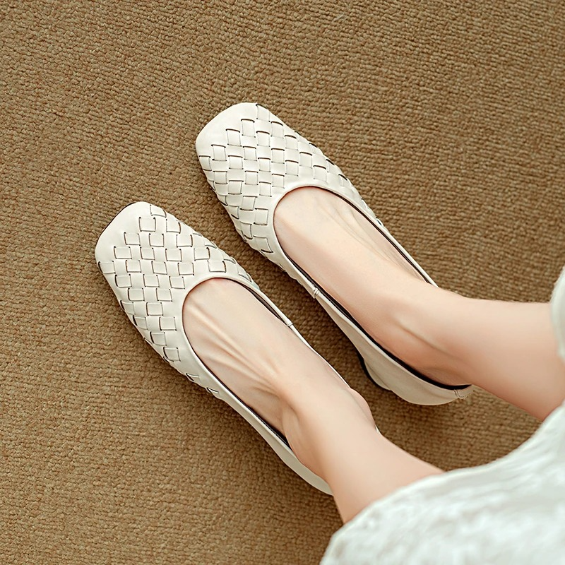 Sacha Havre | Ballerines Tressées à Bout Large Séverine