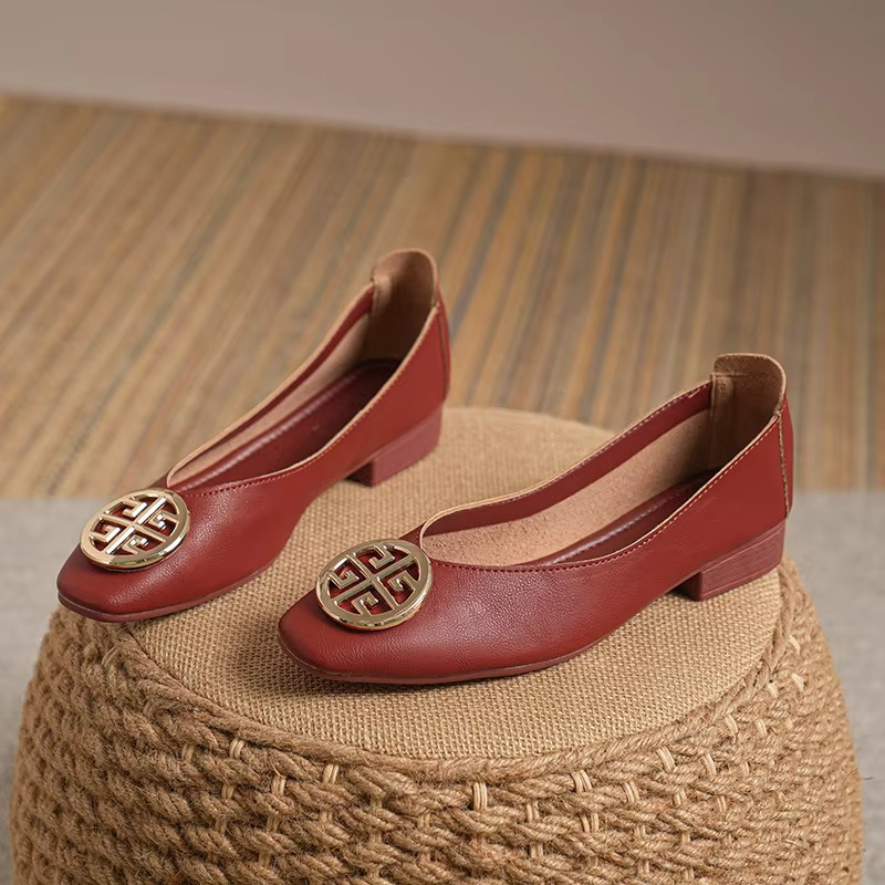 Ballerines Cuir Bout Carré Brigitte