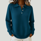 Soline — Pull à Col Ouvert au Style Décontracté et Élégant