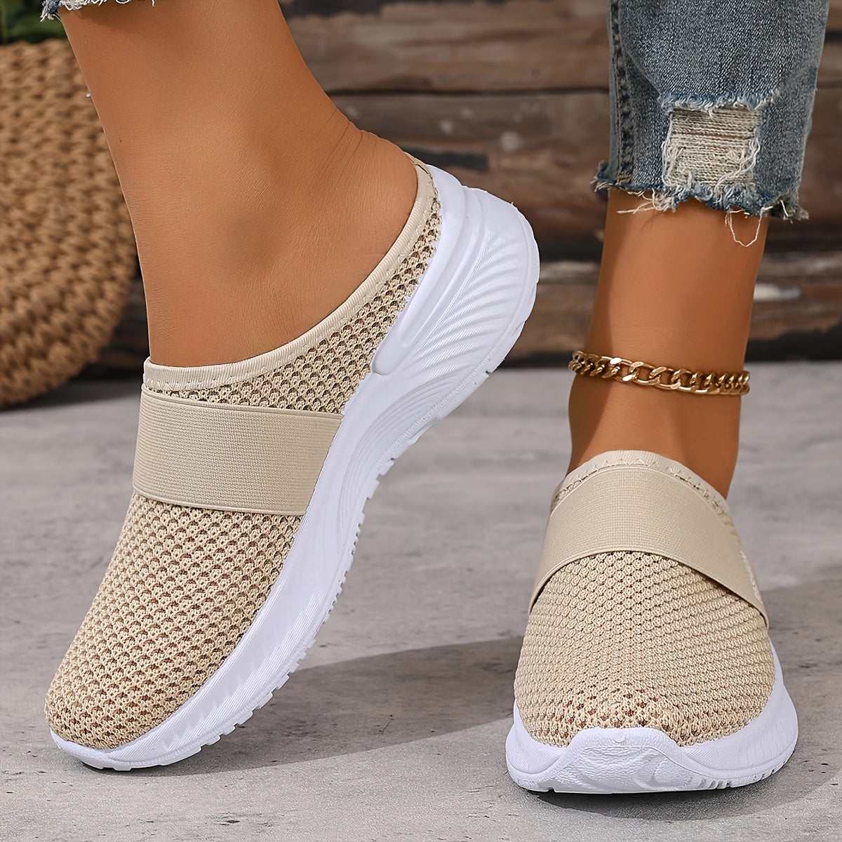 Baskets Mules Mesh Respirant Nicole
