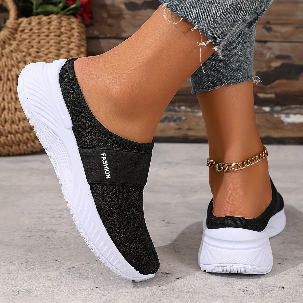 Baskets Mules Mesh Respirant Nicole