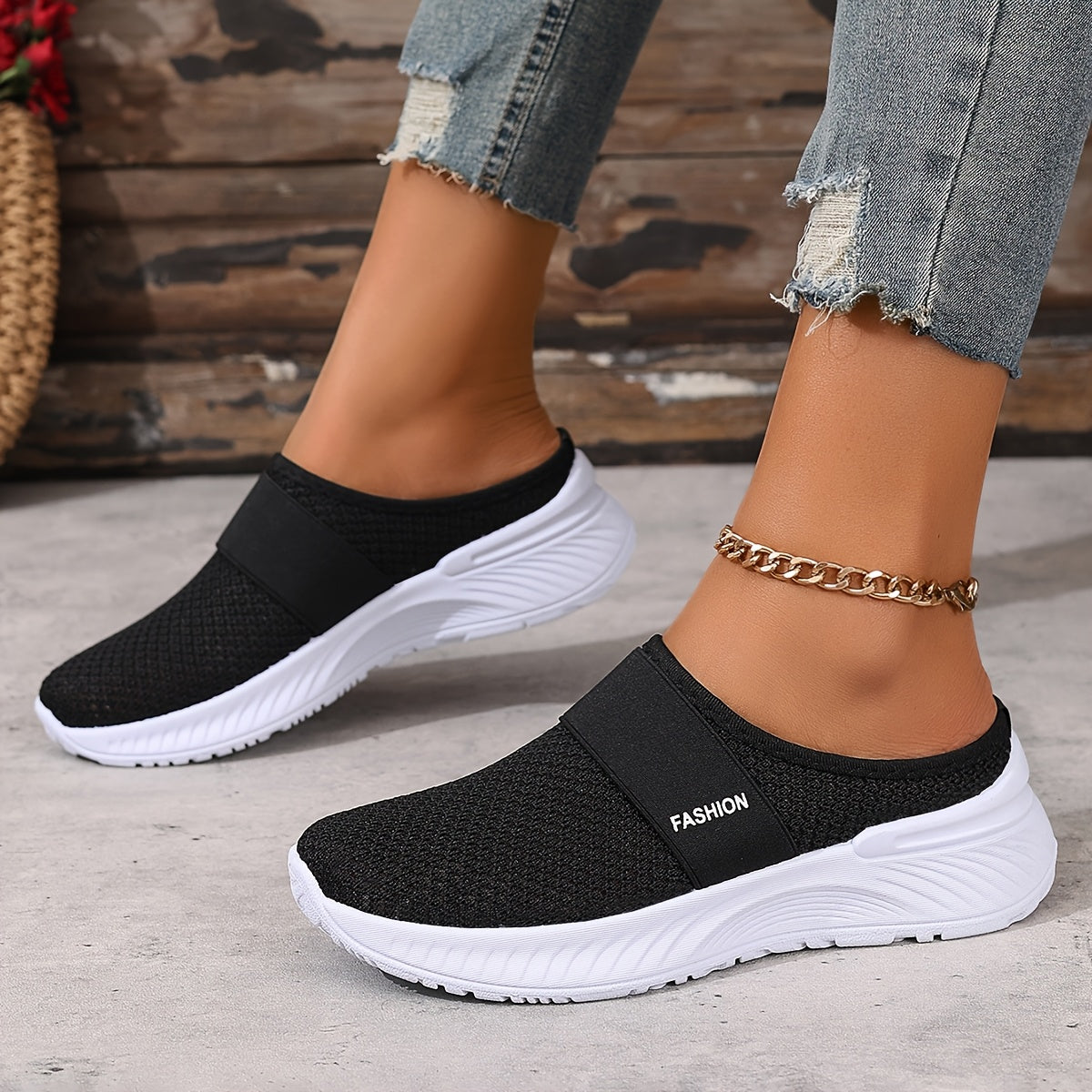 Baskets Mules Mesh Respirant Nicole