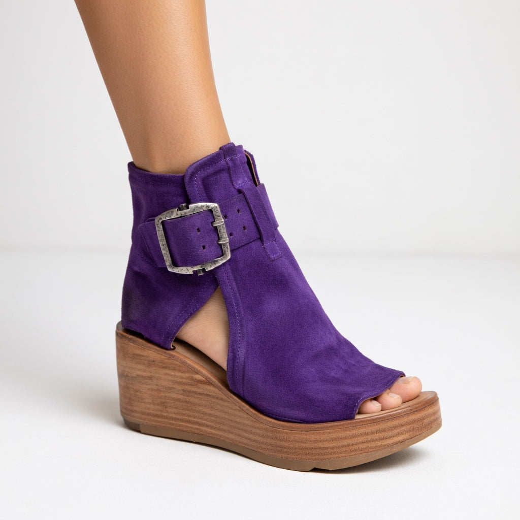 Sacha Havre | Bottines compensées ouvertes Lila