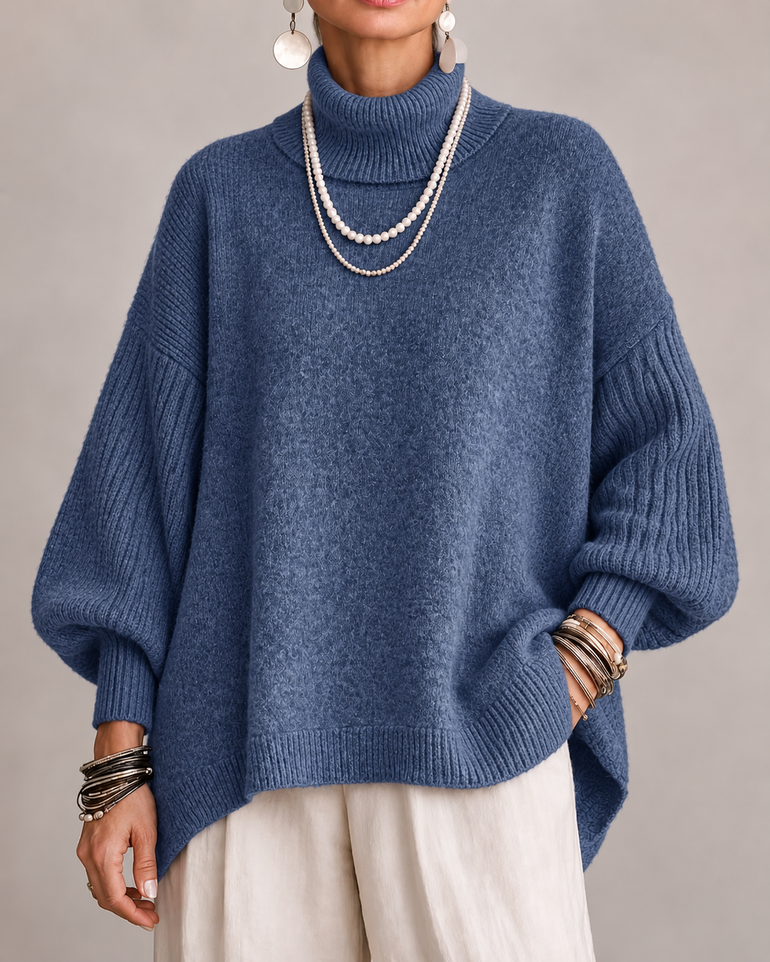 Pull Col Roulé Oversize pour Femme Pauline