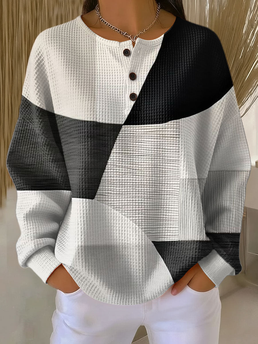 Pull Gaufré Colorblock pour Femme Juliette