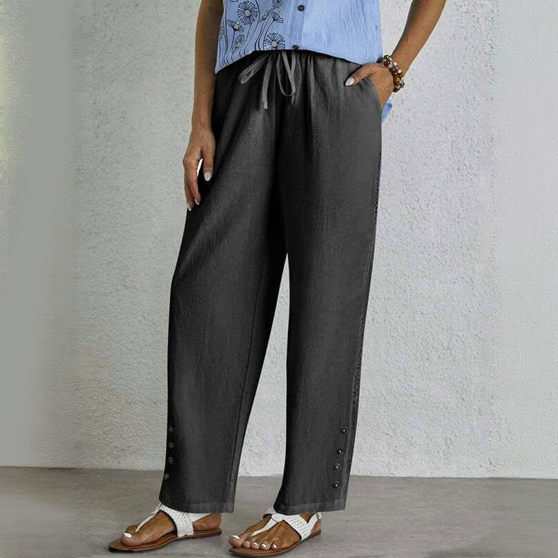 【Coton Et Lin】Pantalon Décontracté Confortable