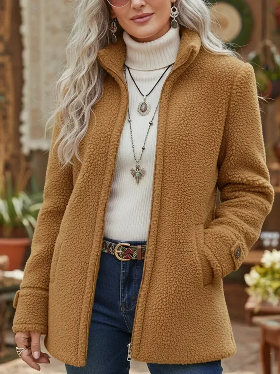Sacha Havre | Veste Bouclette Zippée Col Montant Florence