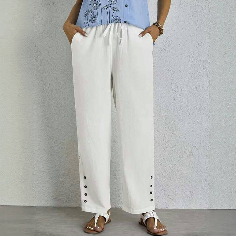 【Coton Et Lin】Pantalon Décontracté Confortable