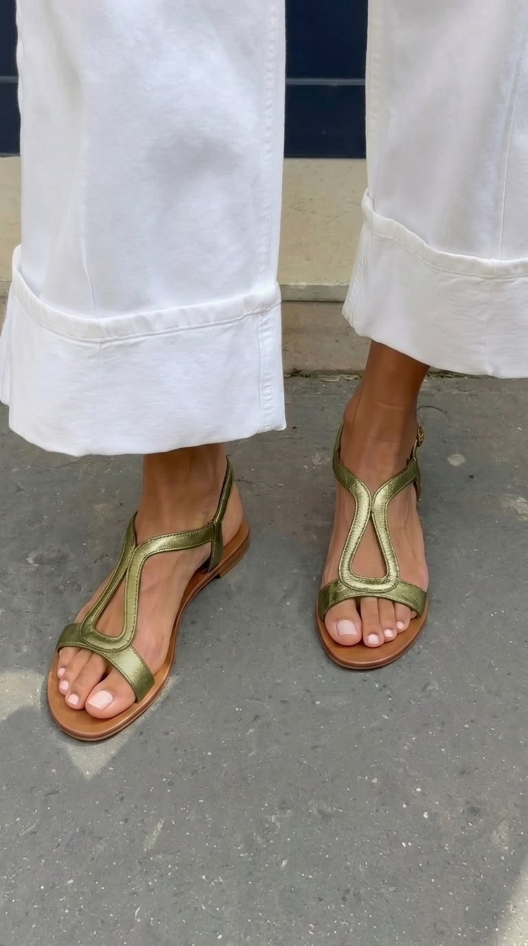 Sacha Havre | Sandales Plates Lanière en T Élina