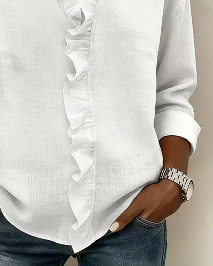 Blouse à Volants Col V pour Femme Claire