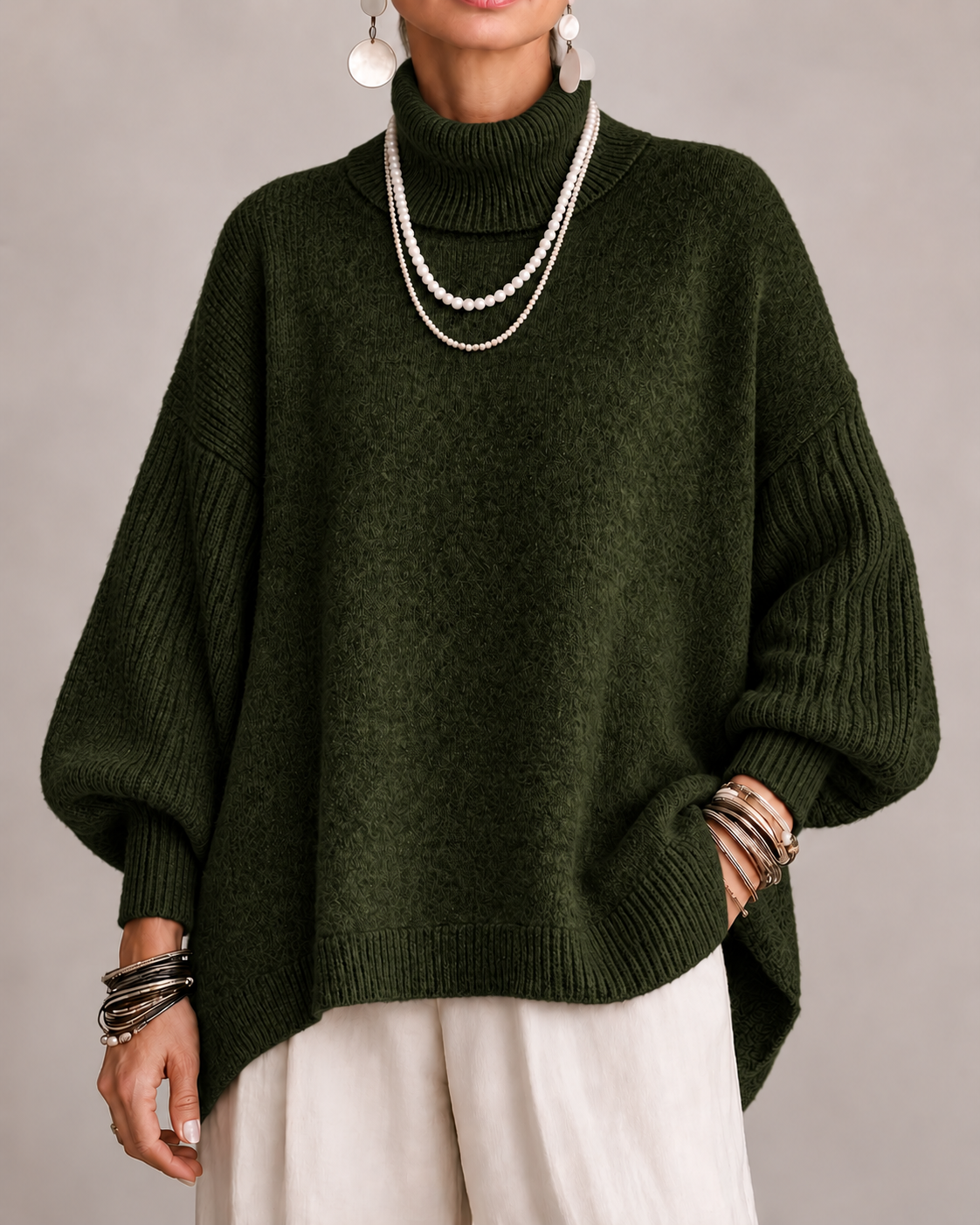 Pull Col Roulé Oversize pour Femme Pauline