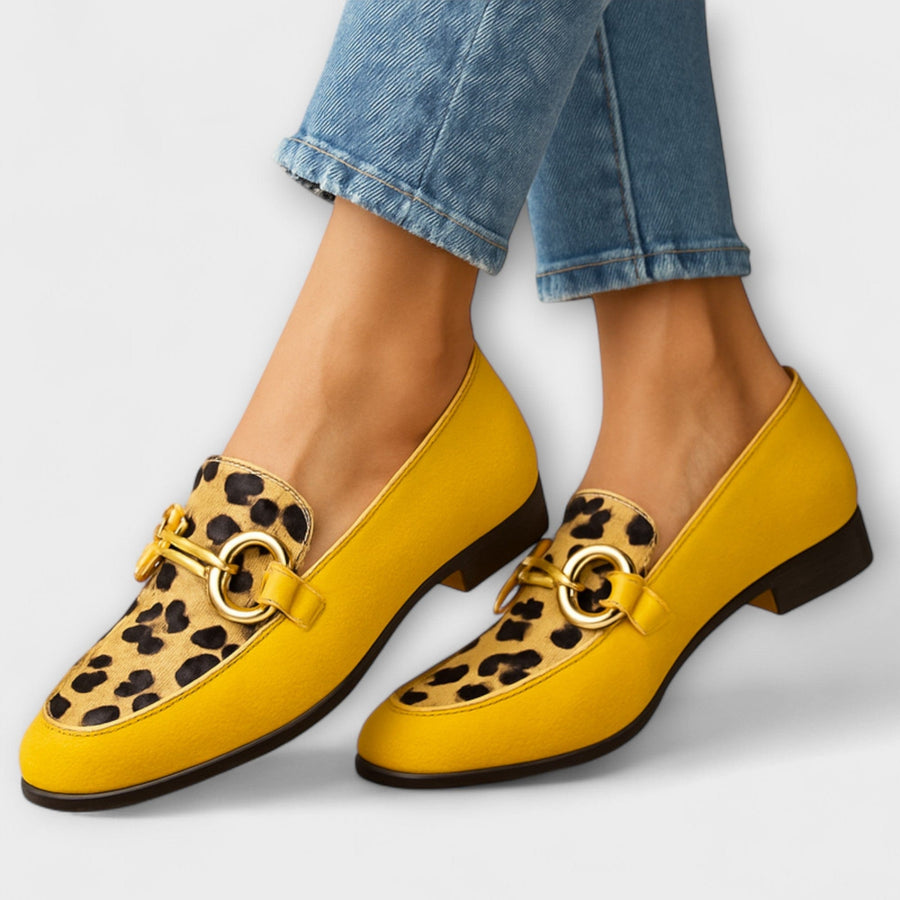 Sacha Havre | Mocassins Jaunes Imprimé Léopard Claire